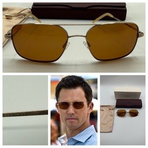Oliver Peoples Victory 55 1st Edition Burn Notice Michael Weston Cognac Gold 523